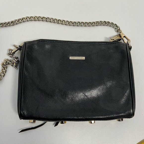 Rebecca Minkoff 4 Zip Cross-body Leather Bag, Black Leather Silver Hardware - Picture 6 of 10